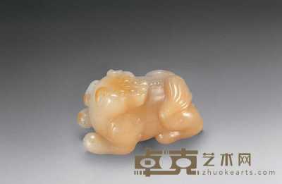 清中期 白玉兽 长5.3cm